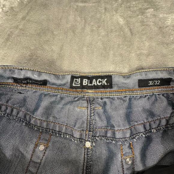 Vintage Y2K CJ Black Premium Cross Embellished Relaxed Straight Fit Jeans 36/32 - Picture 3 of 8